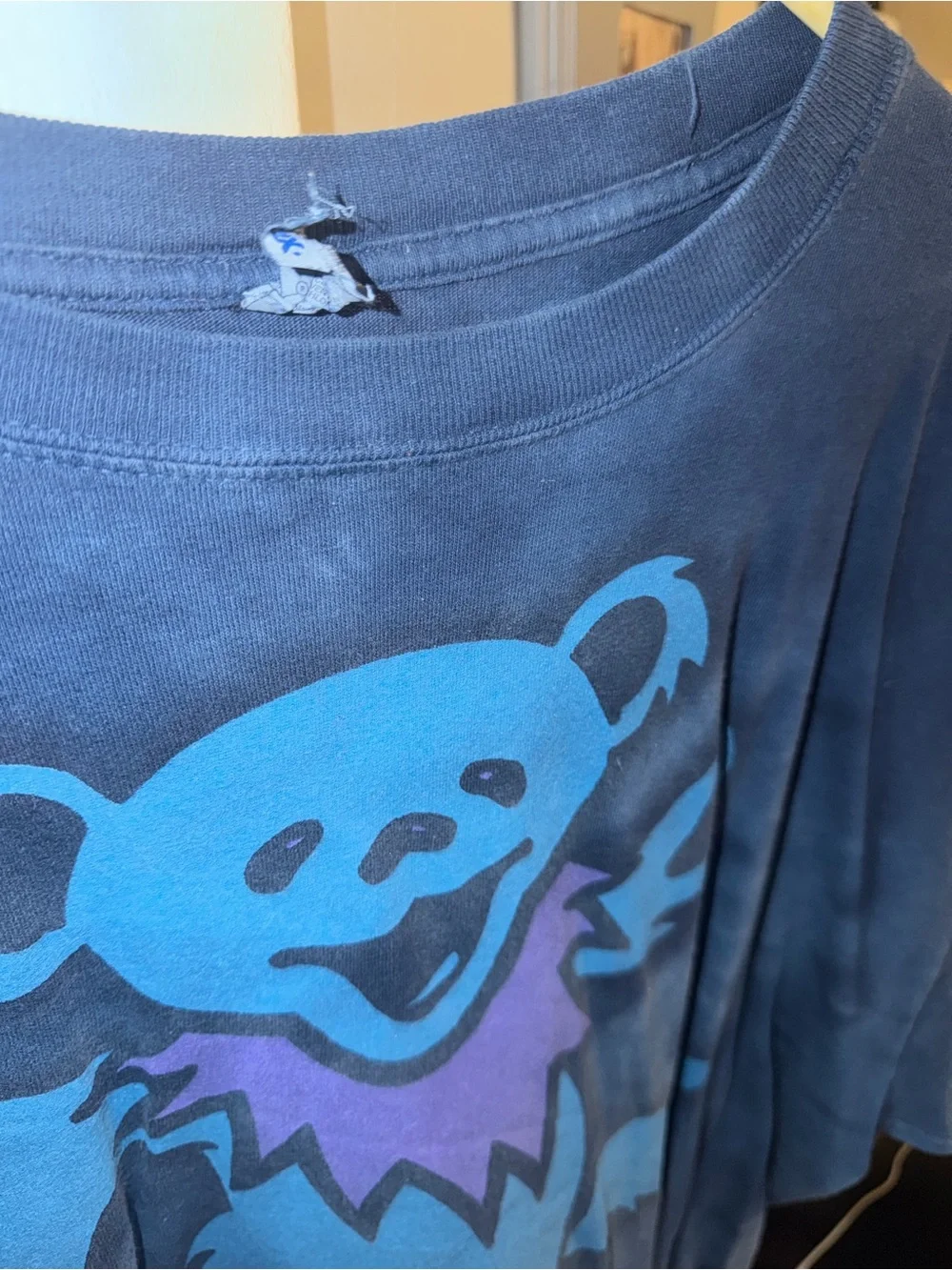Vintage (Rare) Blue Tie-Dye Dancing Bear Band Collectors Shirt - Picture 6 of 6